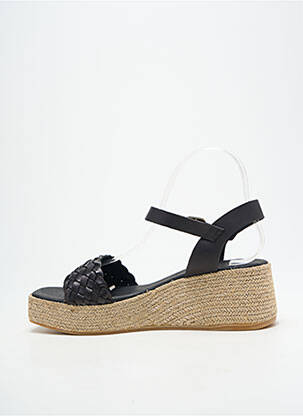 Espadrile țesătură satinată toc de 4 la 6 cm negru L'ESPADRILLE DE NICOLE femeie