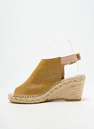 Espadrile țesătură satinată toc de 7 la 9 cm galben L'ESPADRILLE DE NICOLE femeie