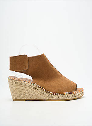 Espadrile vârf deschis toc de 7 la 9 cm maro L'ESPADRILLE DE NICOLE femeie