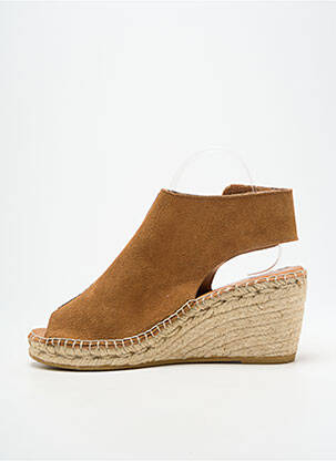 Espadrile vârf deschis toc de 7 la 9 cm maro L'ESPADRILLE DE NICOLE femeie