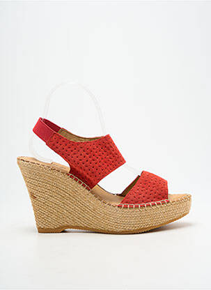 Espadrile nubuc toc înalt de 10cm și mai mult roșu LORMY femeie