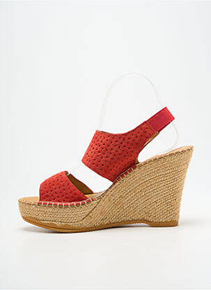 Espadrile nubuc toc înalt de 10cm și mai mult roșu LORMY femeie