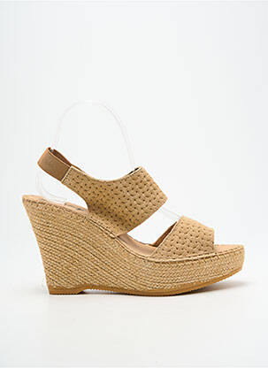 Espadrile nubuc toc înalt de 10cm și mai mult bej LORMY femeie