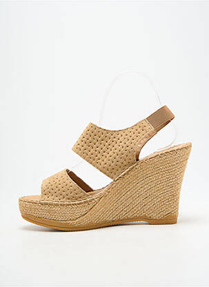 Espadrile nubuc toc înalt de 10cm și mai mult bej LORMY femeie