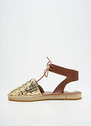 Espadrile țesătură satinată toc plat până la 3 cm auriu L'ESPADRILLE DE NICOLE femeie
