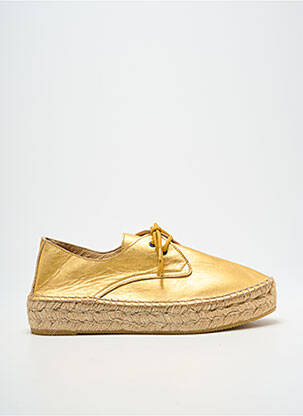 Espadrile țesătură satinată toc de 4 la 6 cm auriu L'ESPADRILLE DE NICOLE femeie