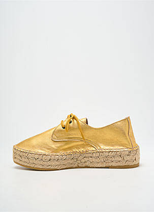 Espadrile țesătură satinată toc de 4 la 6 cm auriu L'ESPADRILLE DE NICOLE femeie