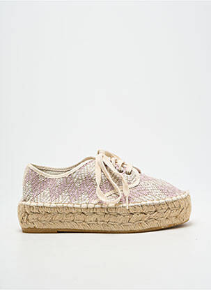 Espadrile închidere cu șireturi toc de 4 la 6 cm roz NICOLE femeie