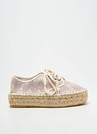 Espadrile închidere cu șireturi toc de 4 la 6 cm roz NICOLE femme