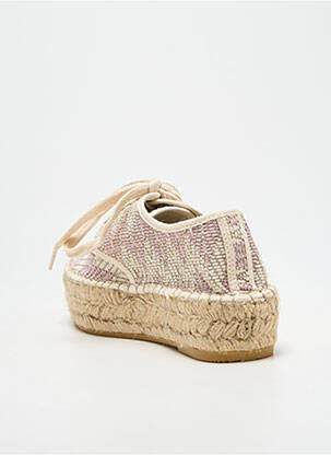Espadrile închidere cu șireturi toc de 4 la 6 cm roz NICOLE femeie