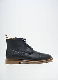 Botine/ghete țesătură satinată toc mic negru SCHMOOVE homme