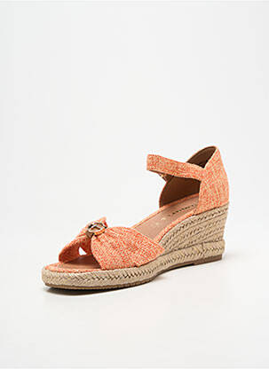 Espadrile închidere cu bride toc de 7 la 9 cm portocalie TAMARIS femeie