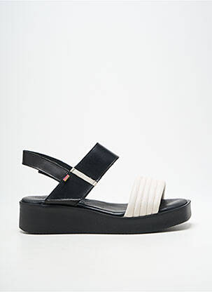Sandale/pantofi decupați țesătură satinată toc plat până la 3 cm negru GOODSTEP femeie