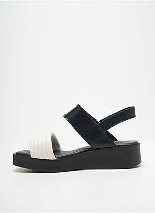 Sandale/pantofi decupați țesătură satinată toc plat până la 3 cm negru GOODSTEP femeie