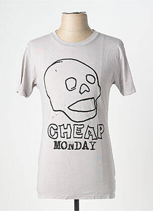Tricou croială cambrată mâneci scurte gri CHEAP MONDAY bărbat