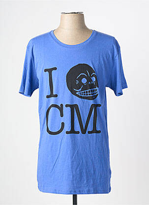 Tricou croială cambrată mâneci scurte albastru CHEAP MONDAY bărbat