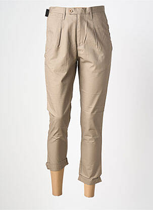 Pantalon chino țesătură poplin talie înaltă maro CHEAP MONDAY femme