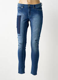 Blugi skinny efect uzat decolorat talie joasă albastru CHEAP MONDAY femme