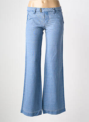 Pantalon larg închidere cu fermoar sub clapetă cu nasturi mărime normală albastru MELTIN'POT femme