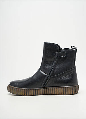 Botine/ghete țesătură satinată vârf rotund negru FRODDO fată