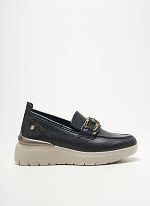 Mocasini țesătură satinată toc de 4 la 6 cm negru CARMELA femeie