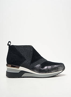 Adidași nubuc toc de 4 la 6 cm negru MAM'ZELLE femeie