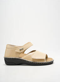 Sandale/pantofi decupați țesătură satinată toc de 4 la 6 cm bej HERGOS femme