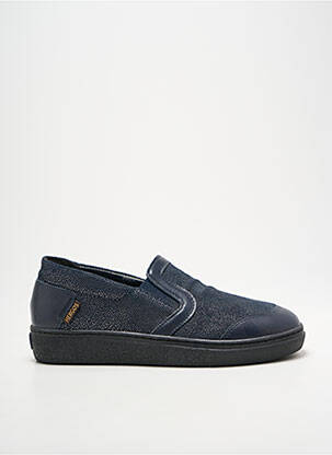 Slip-on-uri țesătură satinată toc plat până la 3 cm albastru HERGOS femeie