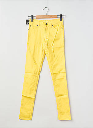 Pantalon slim țesătură poplin mărime normală galben CHEAP MONDAY femeie