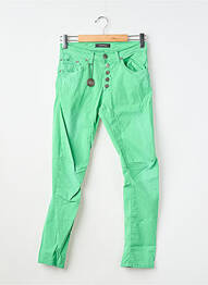 Pantalon slim țesătură poplin mărime normală verde IMPERIAL femeie