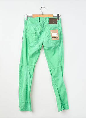 Pantalon slim țesătură poplin mărime normală verde IMPERIAL femeie