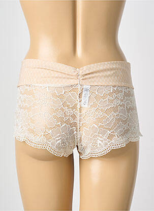 Shorty efect material satinat bej MAISON LEJABY femeie