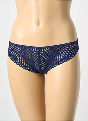 Chilot efect material satinat albastru ANTIGEL femme