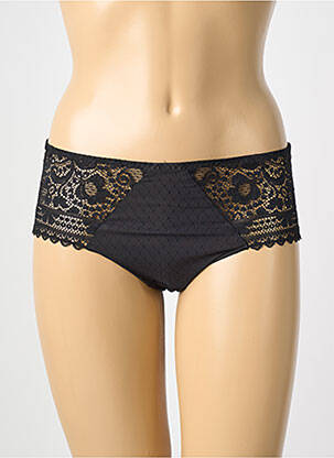 Shorty efect material satinat negru MAISON LEJABY femeie