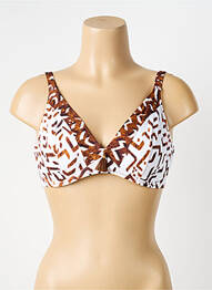 Sutien de costum de baie elasticitate sutien cupe întregi cu decolteu înalt maro ANTIGEL femme