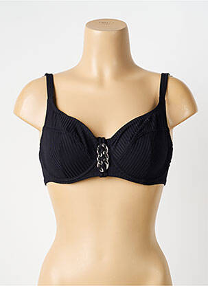 Sutien de costum de baie elasticitate sutien cupe întregi cu decolteu înalt negru ANTIGEL femeie
