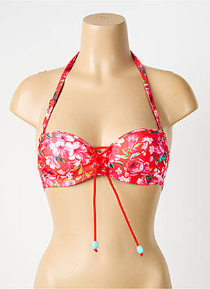 Sutien de costum de baie elasticitate top sutien modelat roșu ANTIGEL femeie