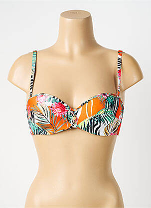 Sutien de costum de baie bretele elastice reglabile sutien balconet cu decolteu înalt portocalie LISE CHARMEL femeie