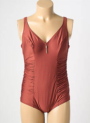 Costum de baie dintr-o singură piesă bretele elastice maro ANTIGEL femme