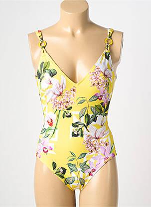 Costum de baie dintr-o singură piesă imprimeu fantezie galben LISE CHARMEL femme