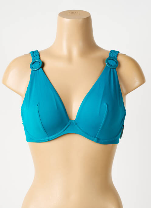 Sutien de costum de baie elasticitate sutien cupe întregi cu decolteu înalt albastru AUBADE femme