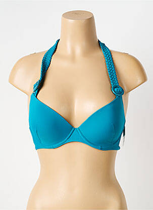 Sutien de costum de baie bretele elastice reglabile sutien balconet cu decolteu înalt albastru AUBADE femeie