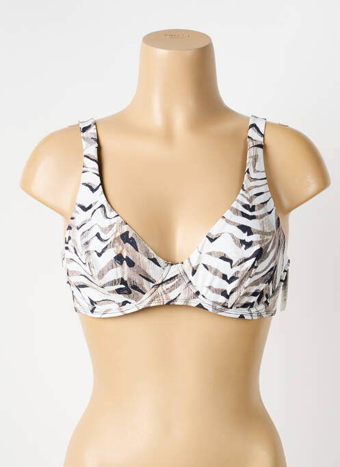 Sutien de costum de baie elasticitate sutien cupe întregi cu decolteu înalt bej AUBADE femme