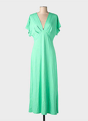 Rochie lungă mâneci scurte mâneci scurte verde KILKY femeie