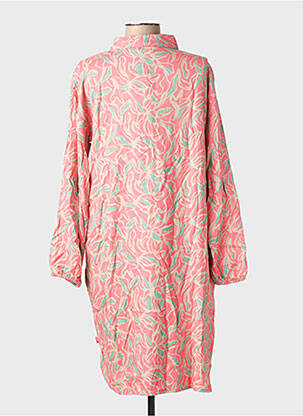Rochie scurtă croială fluidă mâneci lungi roz ELLE EST OU LA MER femeie