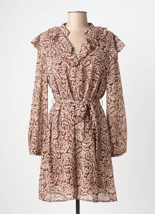 Rochie scurtă maro CERISE BLUE femeie