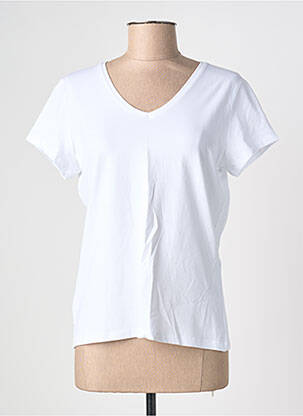 Tricou serigrafie flockată mâneci scurte alb PIECES femeie