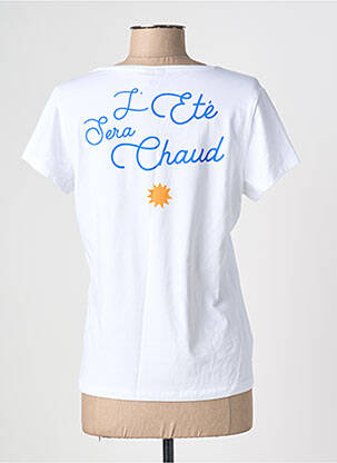 Tricou serigrafie flockată mâneci scurte alb PIECES femeie