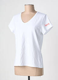 Tricou serigrafie flockată mâneci scurte alb PIECES femme