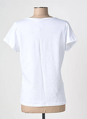 Tricou serigrafie flockată mâneci scurte alb PIECES femeie